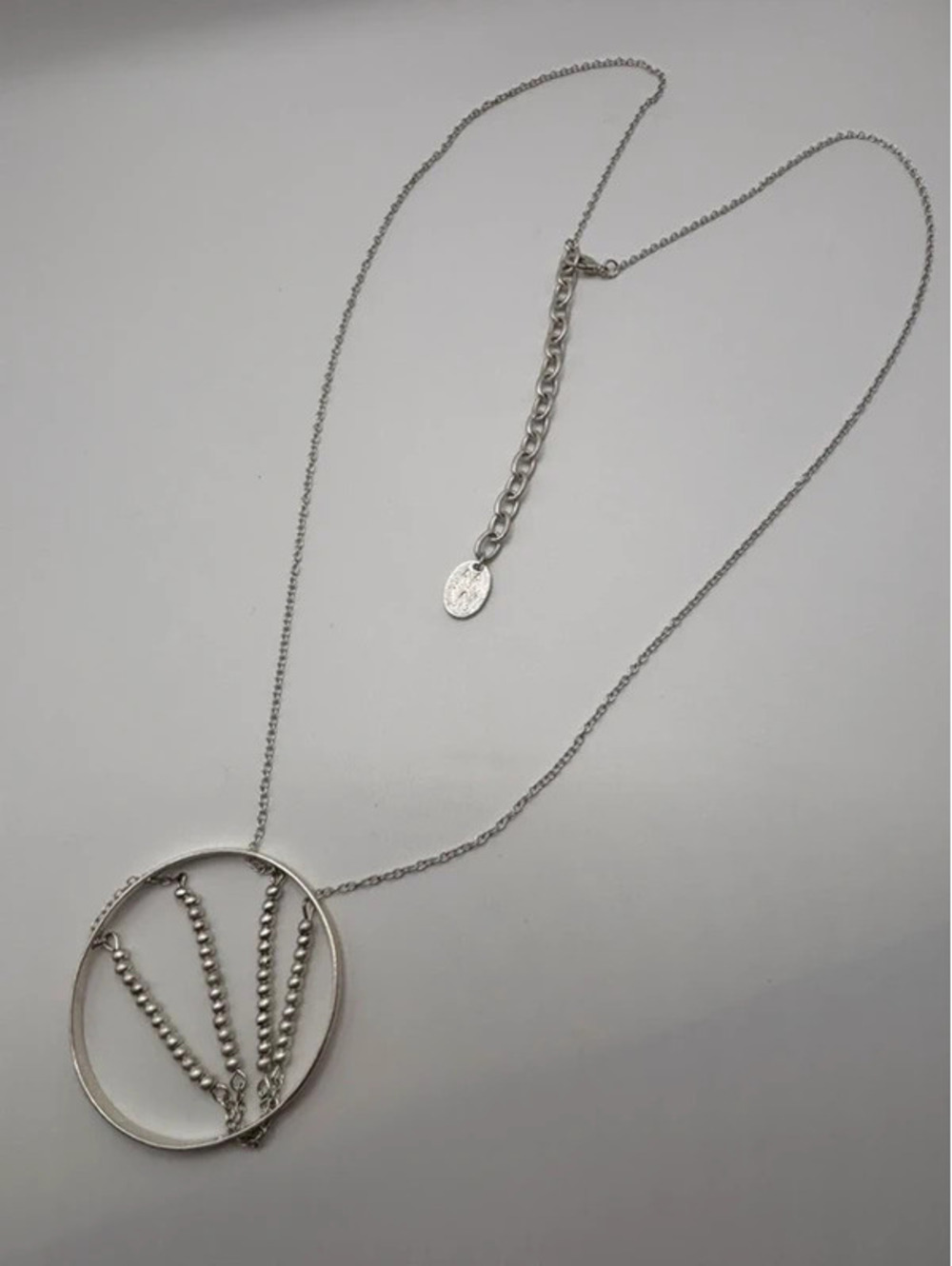 Marla Wynne Silver Tone Extra Long Pendent Necklace